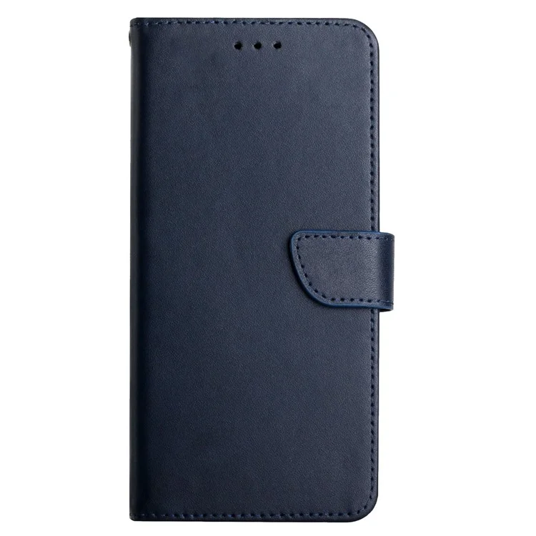 For Sony Xperia 5 IV 5G HT02 Nappa Texture Genuine Leather Wallet Case Stand Magnetic Closure Solid Color Cover - Blue