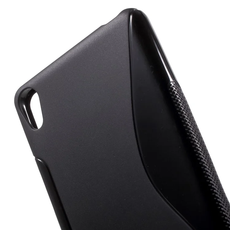 S Shape TPU Case for Sony Xperia XA / XA Dual - Black