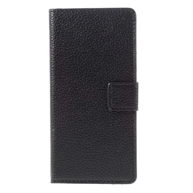 Litchi Grain Wallet Leather Stand Cover for Sony Xperia XA/XA Dual - Black