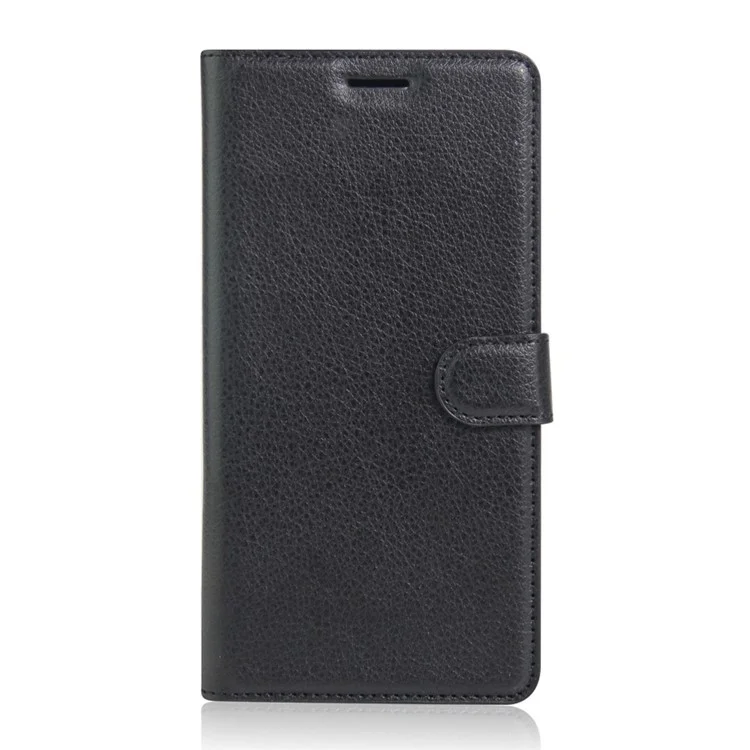 Litchi Skin Wallet Leather Stand Case for Sony Xperia XA Ultra - Black