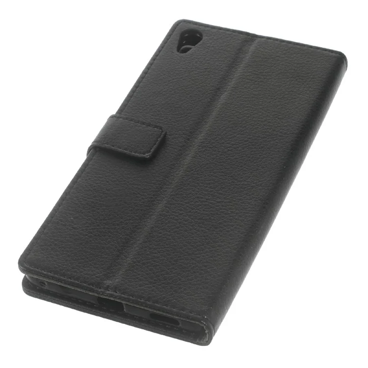 Litchi Grain Wallet Leather Case for Sony Xperia XA Ultra - Black
