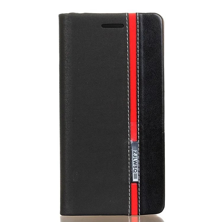 Two-color Leather Stand Case for Sony Xperia X - Black