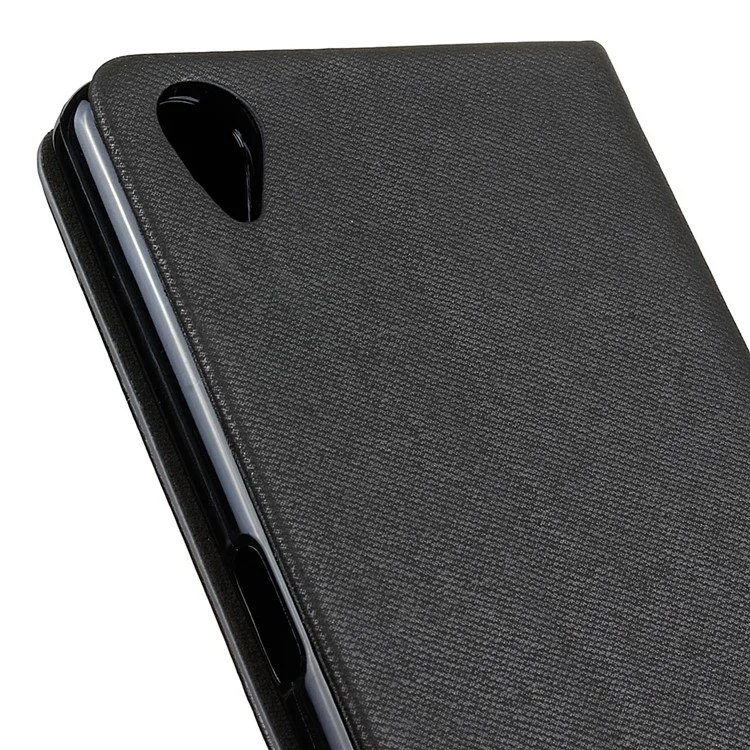 Two-color Leather Stand Case for Sony Xperia X - Black