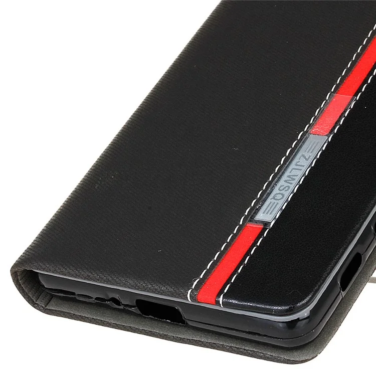 Two-color Leather Stand Case for Sony Xperia X - Black