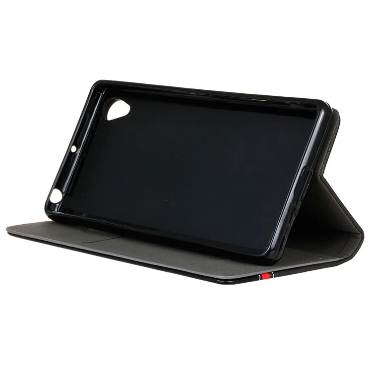 Two-color Leather Stand Case for Sony Xperia X - Black