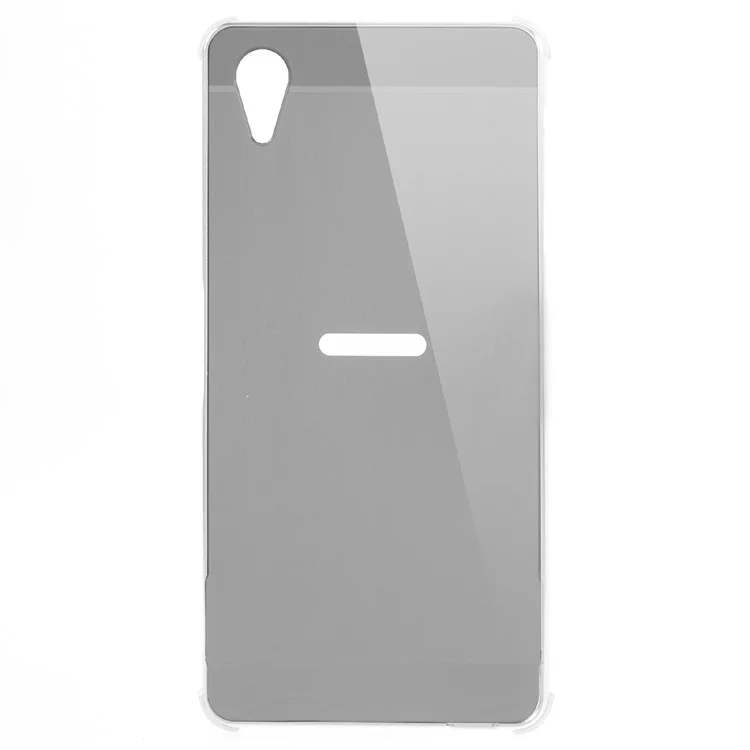 Sliding Metal Frame Plastic Back Case for Sony Xperia X Performance - Silver