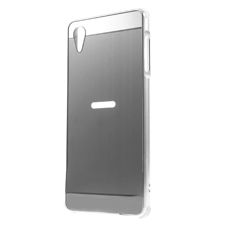 Sliding Metal Frame Plastic Back Case for Sony Xperia X Performance - Silver