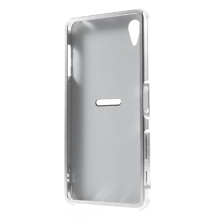 Sliding Metal Frame Plastic Back Case for Sony Xperia X Performance - Silver
