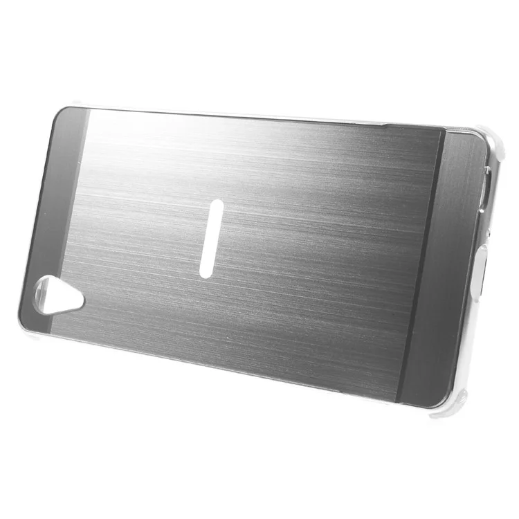 Sliding Metal Frame Plastic Back Case for Sony Xperia X Performance - Silver