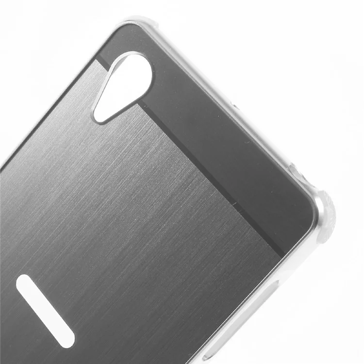 Sliding Metal Frame Plastic Back Case for Sony Xperia X Performance - Silver