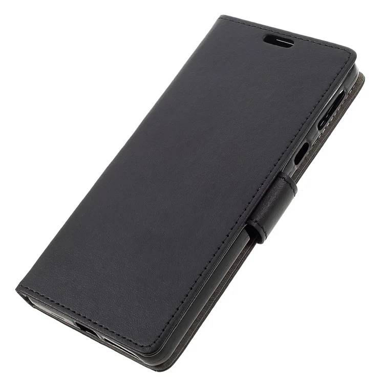 Leather Wallet Stand Cover for Sony Xperia E5 - Black