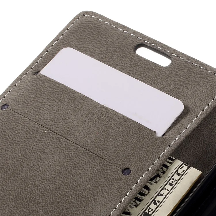 Leather Wallet Stand Cover for Sony Xperia E5 - Black