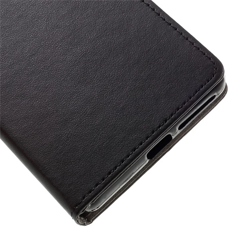 Leather Wallet Stand Cover for Sony Xperia E5 - Black