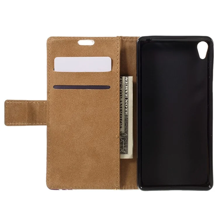Leather Wallet Stand Flip Case for Sony Xperia E5 - Eiffel Tower