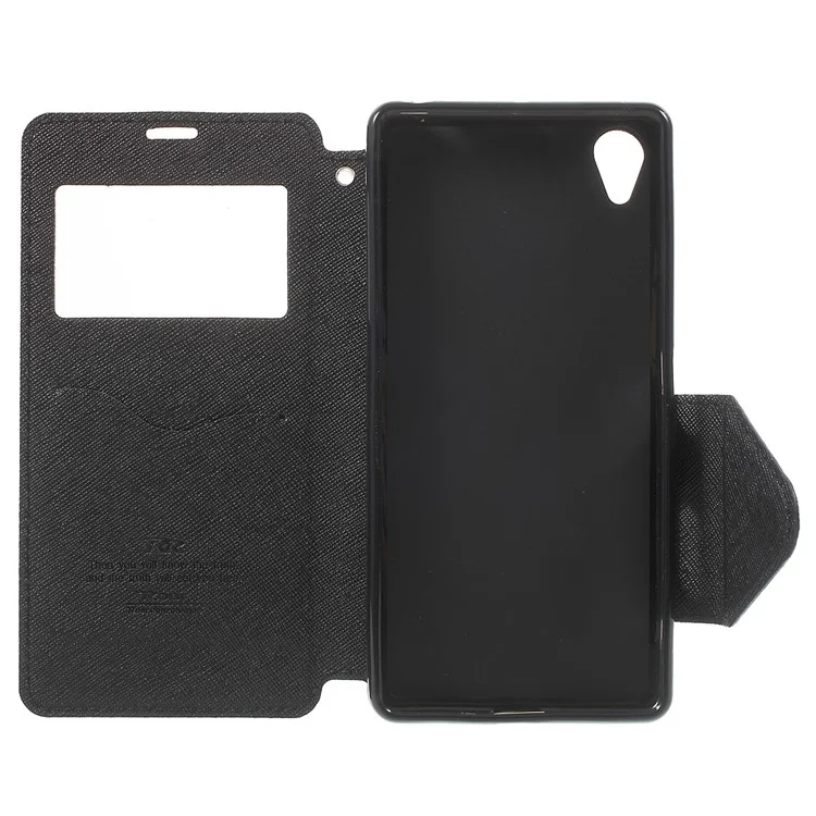 ROAR KOREA for Sony Xperia X View Window Stand Leather Case - Black