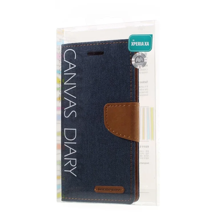 MERCURY GOOSPERY for Sony Xperia XA/XA Dual Canvas Leather Shell - Dark Blue