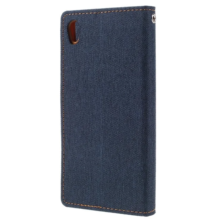 MERCURY GOOSPERY for Sony Xperia XA/XA Dual Canvas Leather Shell - Dark Blue