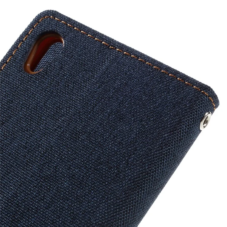 MERCURY GOOSPERY for Sony Xperia XA/XA Dual Canvas Leather Shell - Dark Blue