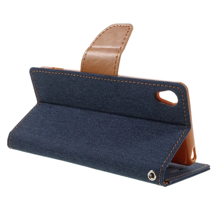 MERCURY GOOSPERY for Sony Xperia XA/XA Dual Canvas Leather Shell - Dark Blue