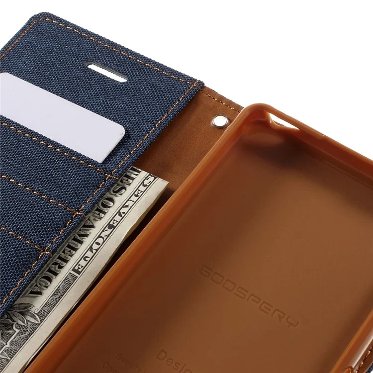 MERCURY GOOSPERY for Sony Xperia XA/XA Dual Canvas Leather Shell - Dark Blue