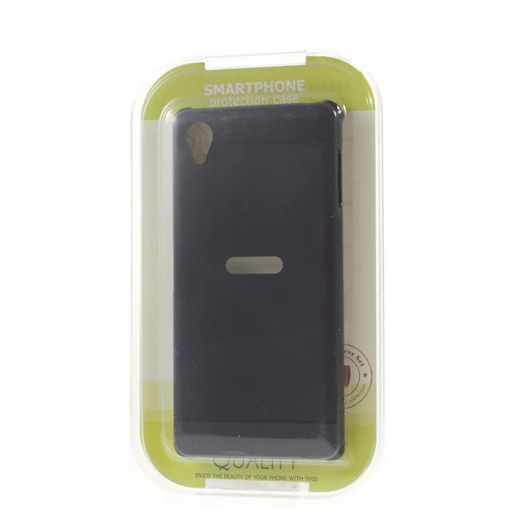 Slide-on Metal Bumper Brushed Plastic Back Case for Sony Xperia X - Black