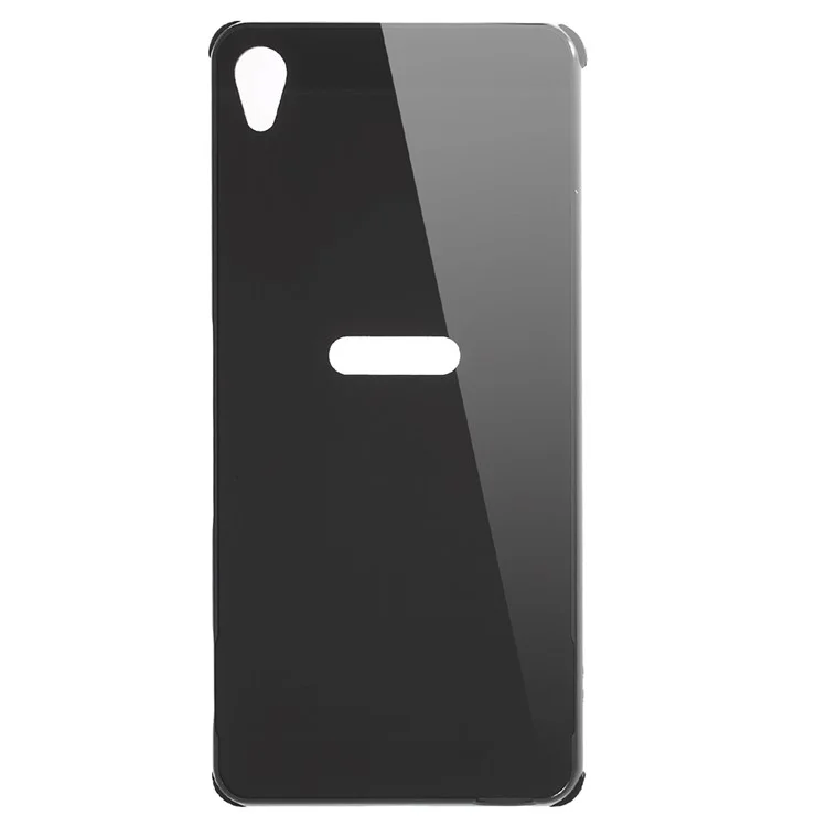Slide-on Brushed PC Plate + Metal Bumper Hybrid Case for Sony Xperia XA / XA Dual - Black