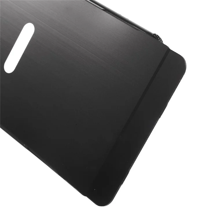 Slide-on Brushed PC Plate + Metal Bumper Hybrid Case for Sony Xperia XA / XA Dual - Black