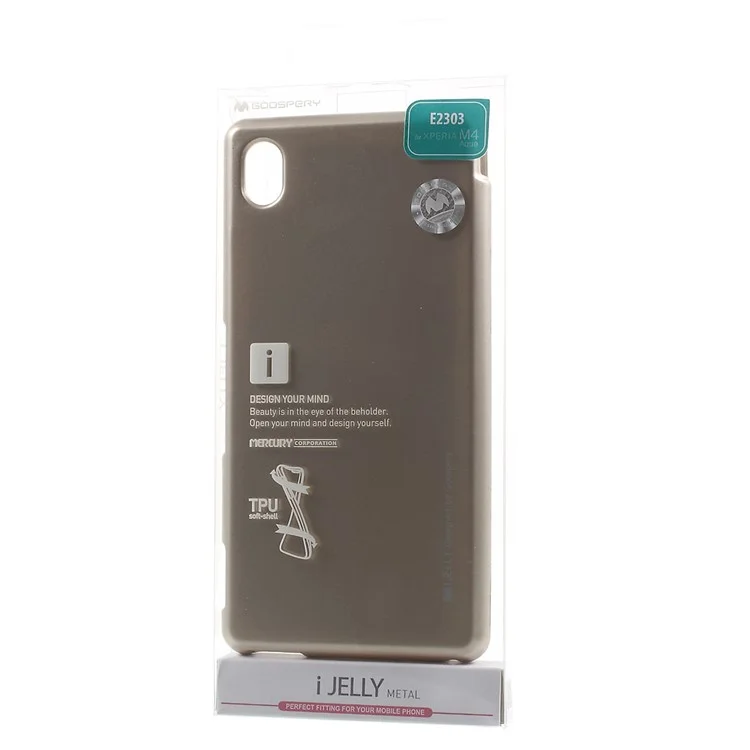 MERCURY GOOSPERY i JELLY TPU Cover Case for Sony Xperia M4 Aqua / Dual - Champagne Gold