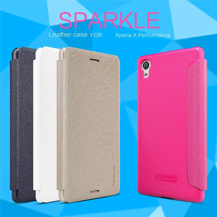 NILLKIN Sparkle Series Smart Leather Cover for Sony Xperia X Performance - White