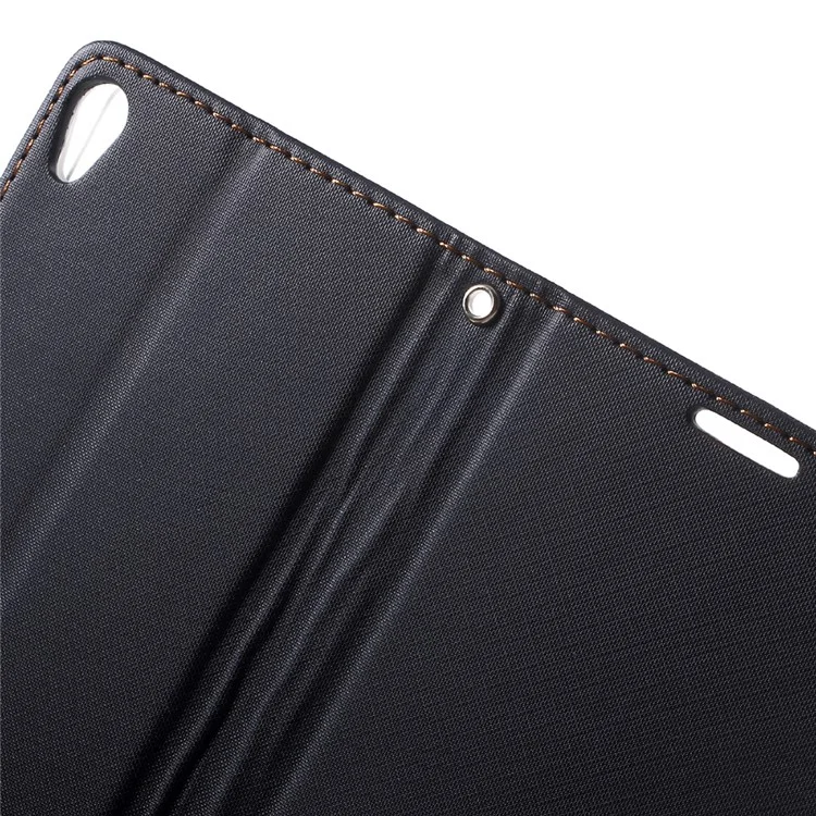ROAR KOREA Twill Grain Wallet Stand Leather Case for Sony Xperia XA / XA Dual - Black