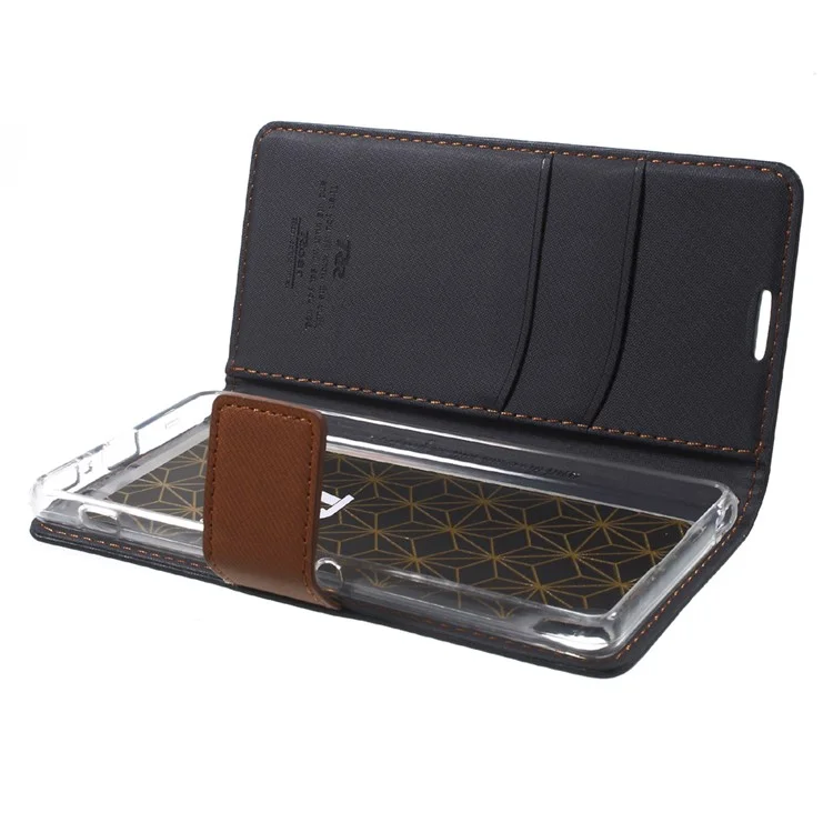 ROAR KOREA Twill Grain Wallet Stand Leather Case for Sony Xperia XA / XA Dual - Black