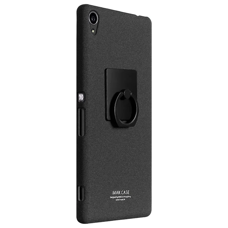 IMAK Matte Hard PC Case with Ring Kickstand for Sony Xperia XA Ultra - Black