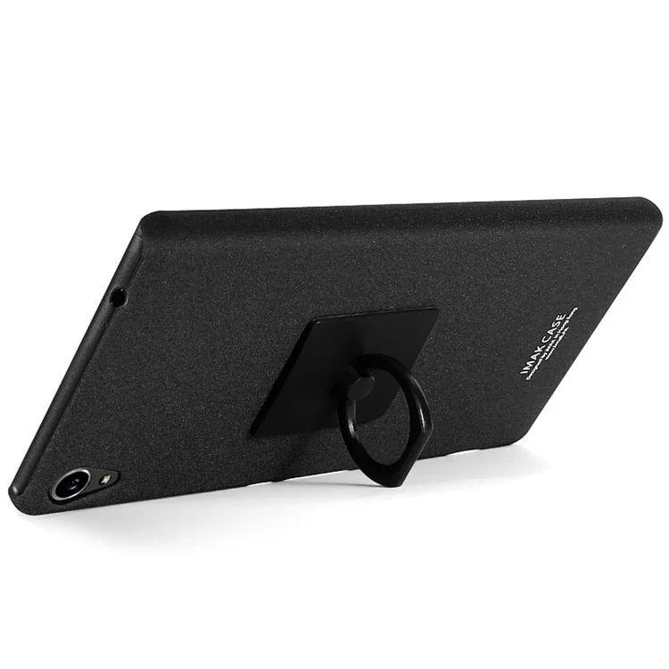 IMAK Matte Hard PC Case with Ring Kickstand for Sony Xperia XA Ultra - Black