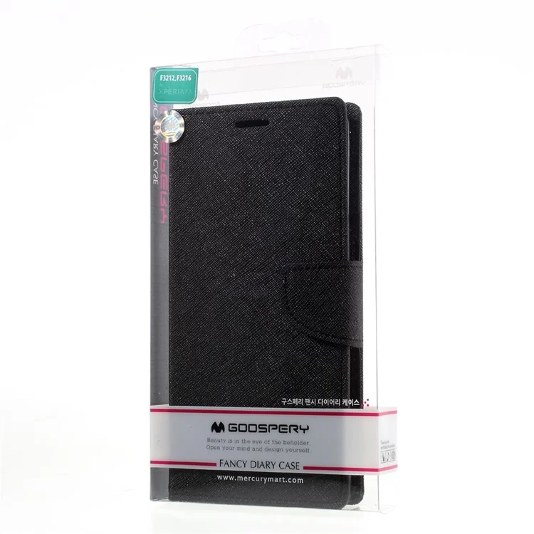 MERCURY GOOSPERY Leather Wallet Case for Sony Xperia XA Ultra - Black
