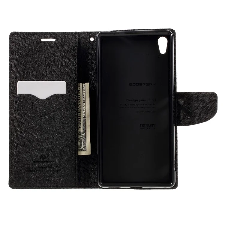 MERCURY GOOSPERY Leather Wallet Case for Sony Xperia XA Ultra - Black