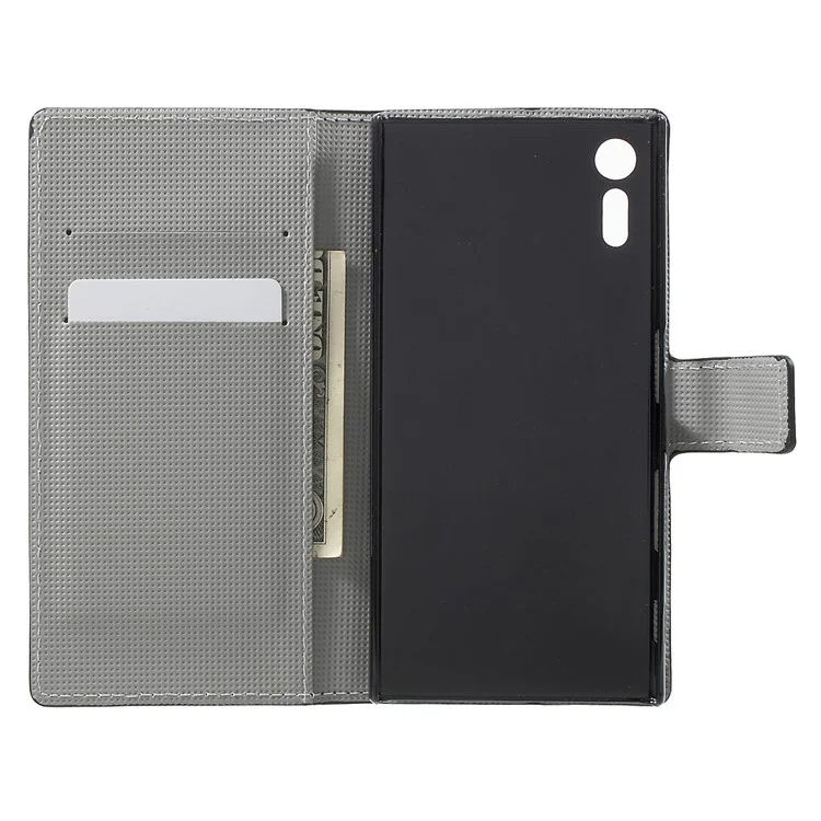 Patterned Leather Wallet Stand Protective Case for Sony Xperia XZs / XZ - Vintage UK Flag