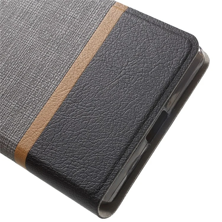 Cross Texture Leather Card Holder Case for Sony Xperia X Compact - Grey