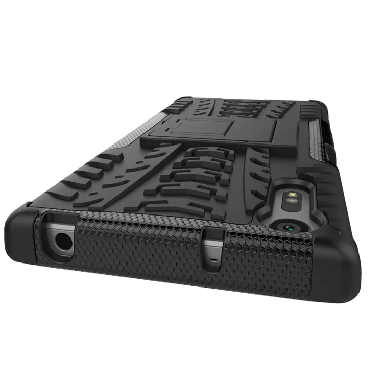 Anti-slip PC + TPU Hybrid Case with Kickstand for Sony Xperia XZs / XZ - Black