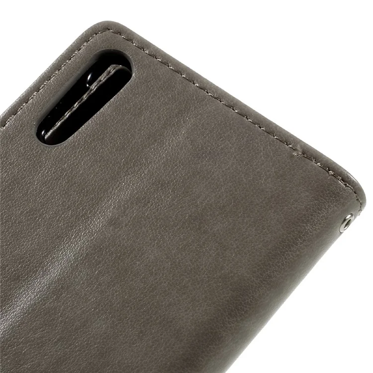 Impronta Copertina in Pelle Farfalla Floreale Per Sony Xperia Xzs / XZ Con Cordino - Grigio