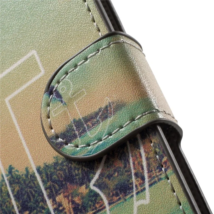 Patterned Leather Wallet Case for Sony Xperia X Compact - Anchor