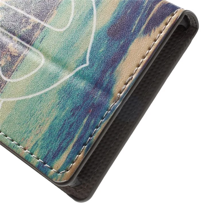 Patterned Leather Wallet Case for Sony Xperia X Compact - Anchor