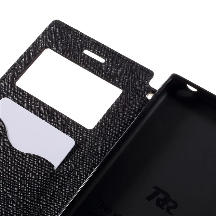 ROAR KOREA Diary View Leather Stand Card Slot Case for Sony Xperia XZs / XZ - Black