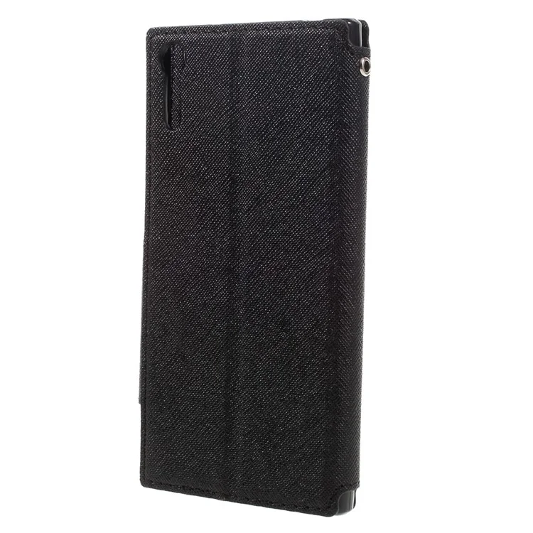 ROAR KOREA Diary View Leather Stand Card Slot Case for Sony Xperia XZs / XZ - Black