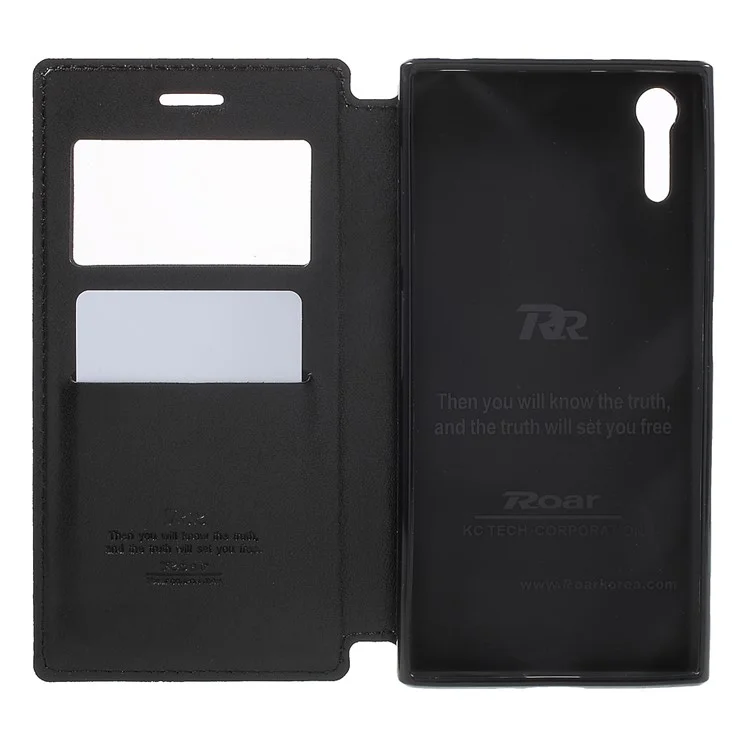 ROAR KOREA Noble Leather View Case with Stand for Sony Xperia XZs / XZ - Black