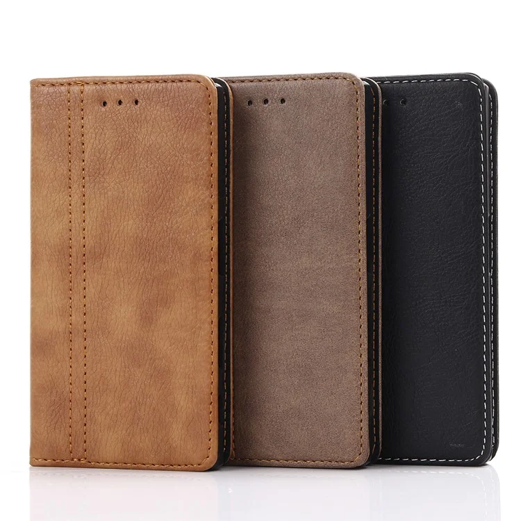 For Sony Xperia X Compact Retro Style Wallet Leather Stand Case - Black