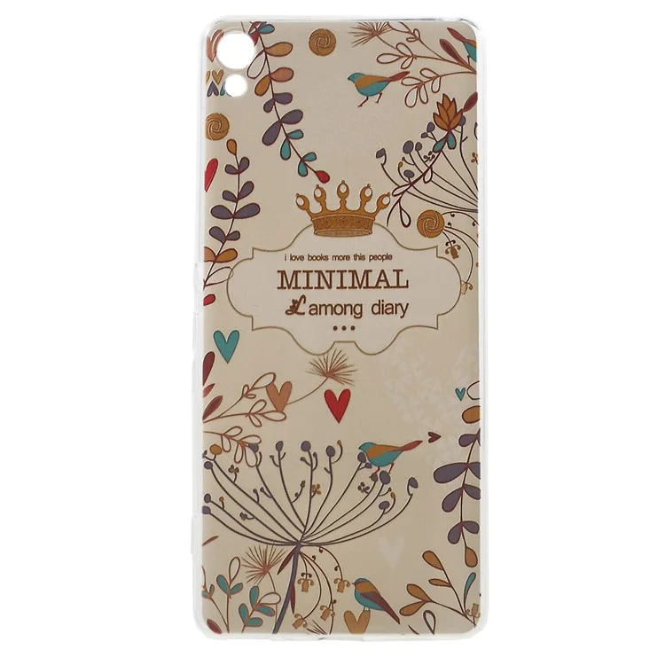 Softlyfit Embossed TPU Cover for Sony Xperia XA / XA dual - Minimal Among Diary Floral