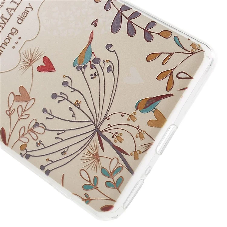 Softlyfit Embossed TPU Cover for Sony Xperia XA / XA dual - Minimal Among Diary Floral