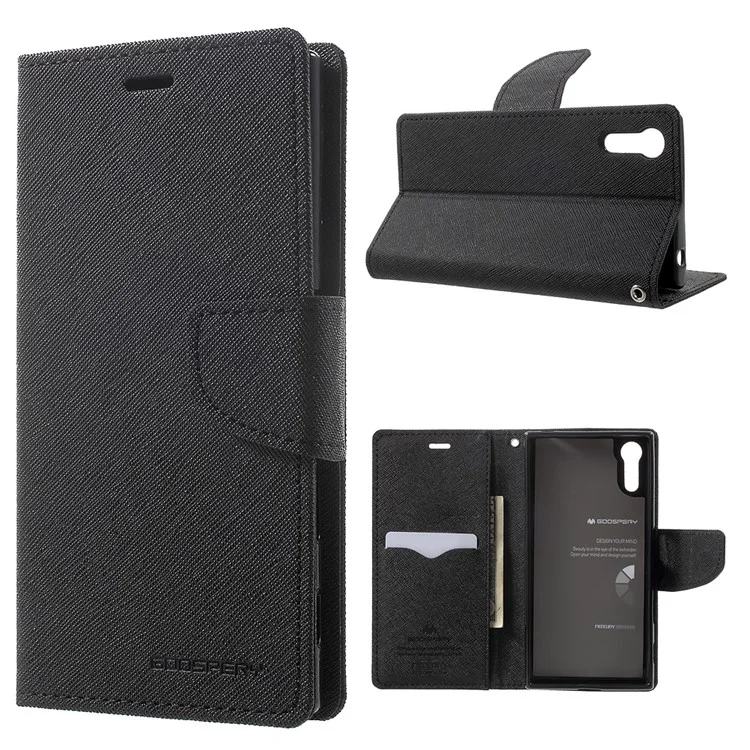 MERCURY GOOSPERY Fancy Diary Wallet Leather Case for Sony Xperia XZs / XZ - Black