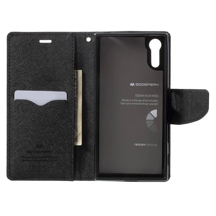 MERCURY GOOSPERY Fancy Diary Wallet Leather Case for Sony Xperia XZs / XZ - Black