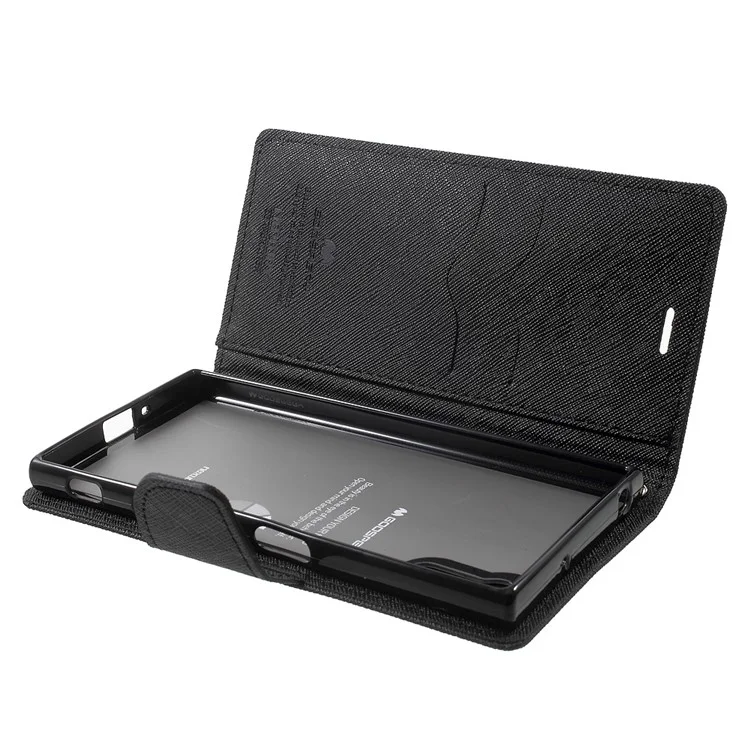 MERCURY GOOSPERY Fancy Diary Wallet Leather Case for Sony Xperia XZs / XZ - Black